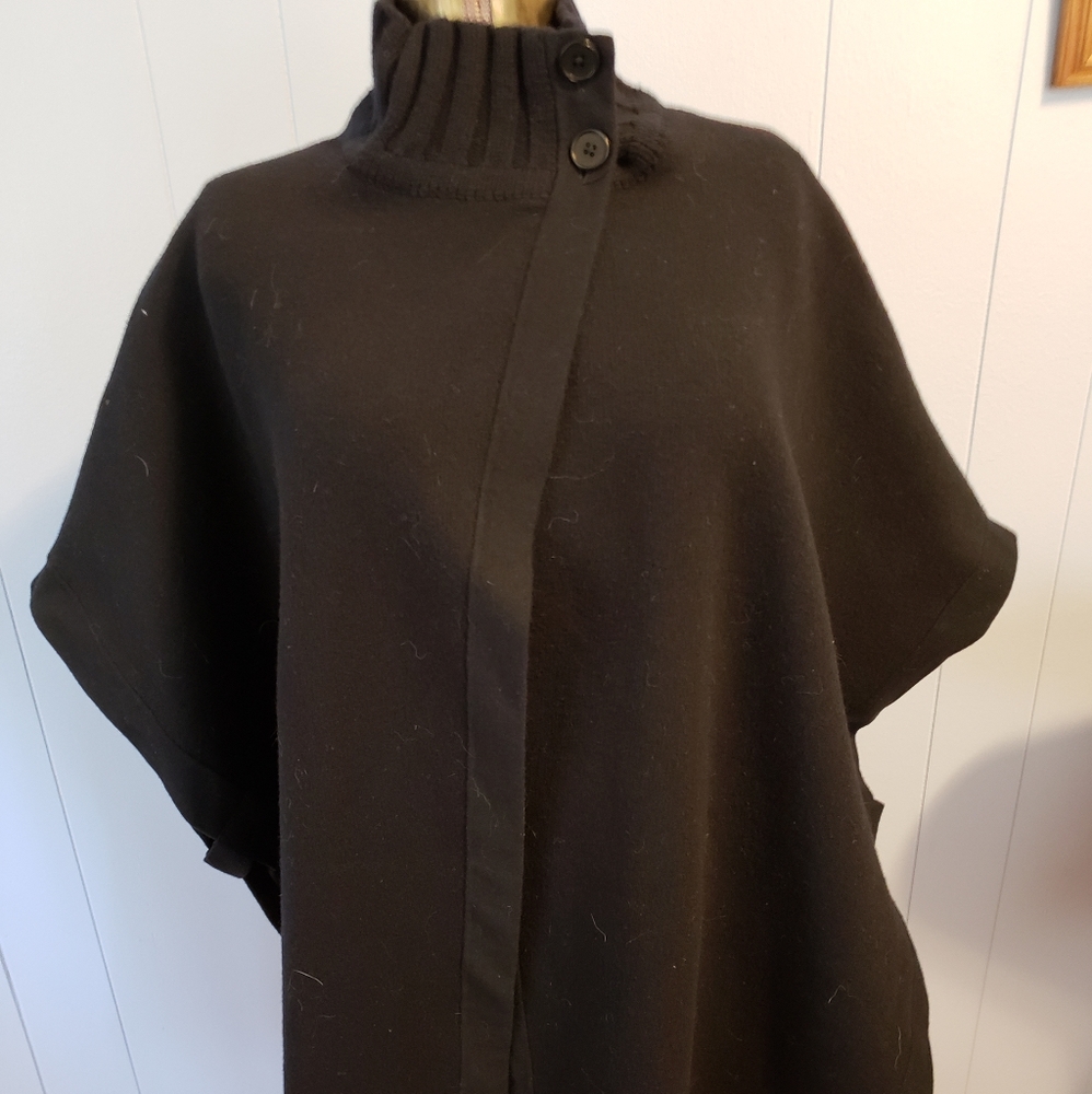 Palomina B Plumose Wool Blend Asymmetrical Poncho